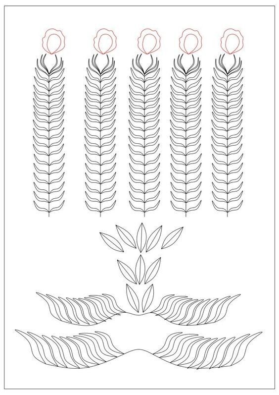 Перо павлина. Наверное, это самая распространенная схема в хорошем разрешении, с которой сталкиваешься, когда ищешь схемы Чун Цай.