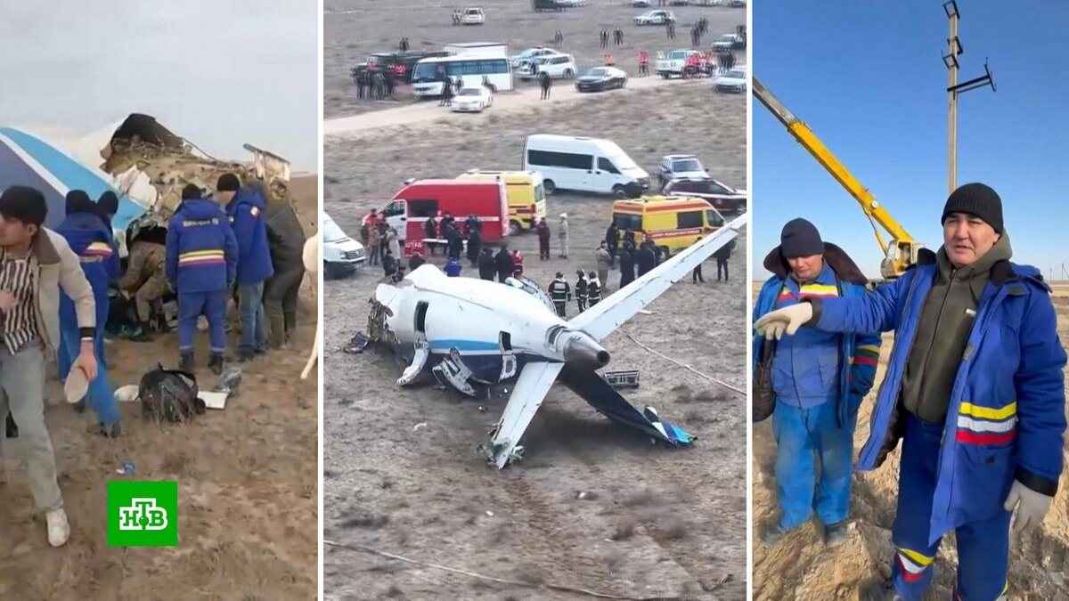    Первых пассажиров из упавшего под Актау самолета спасли местные электрики