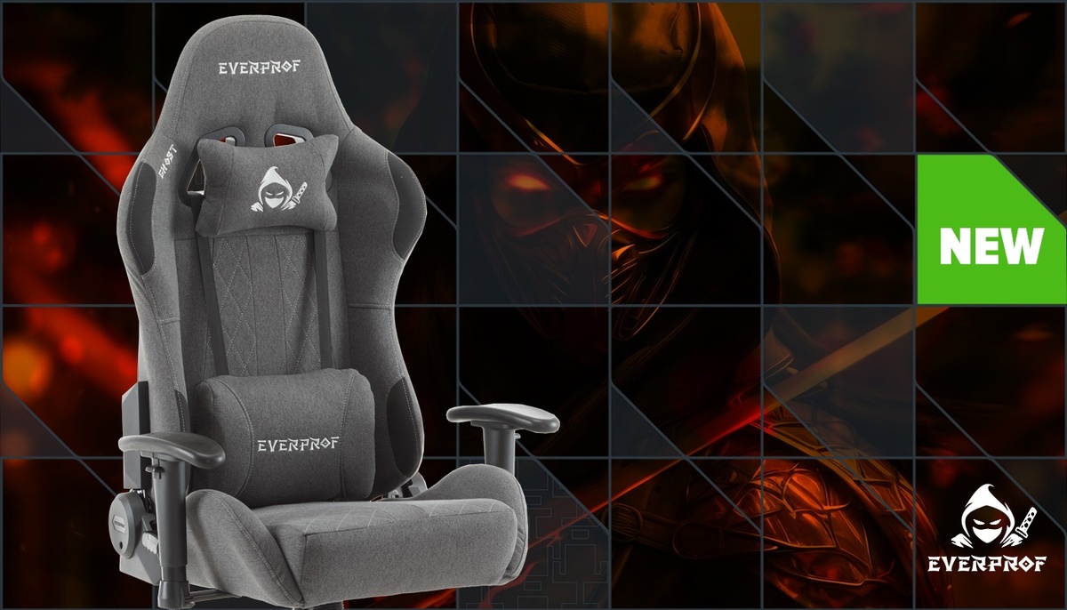 Игровое кресло Everprof Ghost с серой тканевой обивкой — это комфорт, стиль и надёжность для напряжённых сражений.
