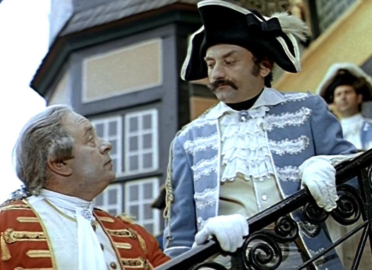Кадр из кинофильма "Тот самый Мюнхгаузен", 1979 г., режиссер Марк Захаров, сценарист Григорий Горин, композитор Алексей Рыбников (скриншот)