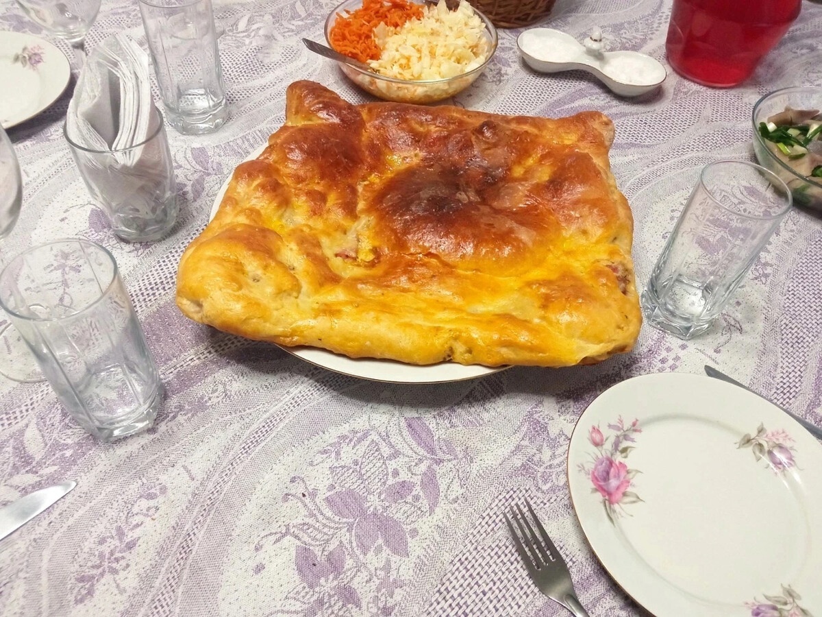 Наш фамильный пирог с мясом и картофелем.