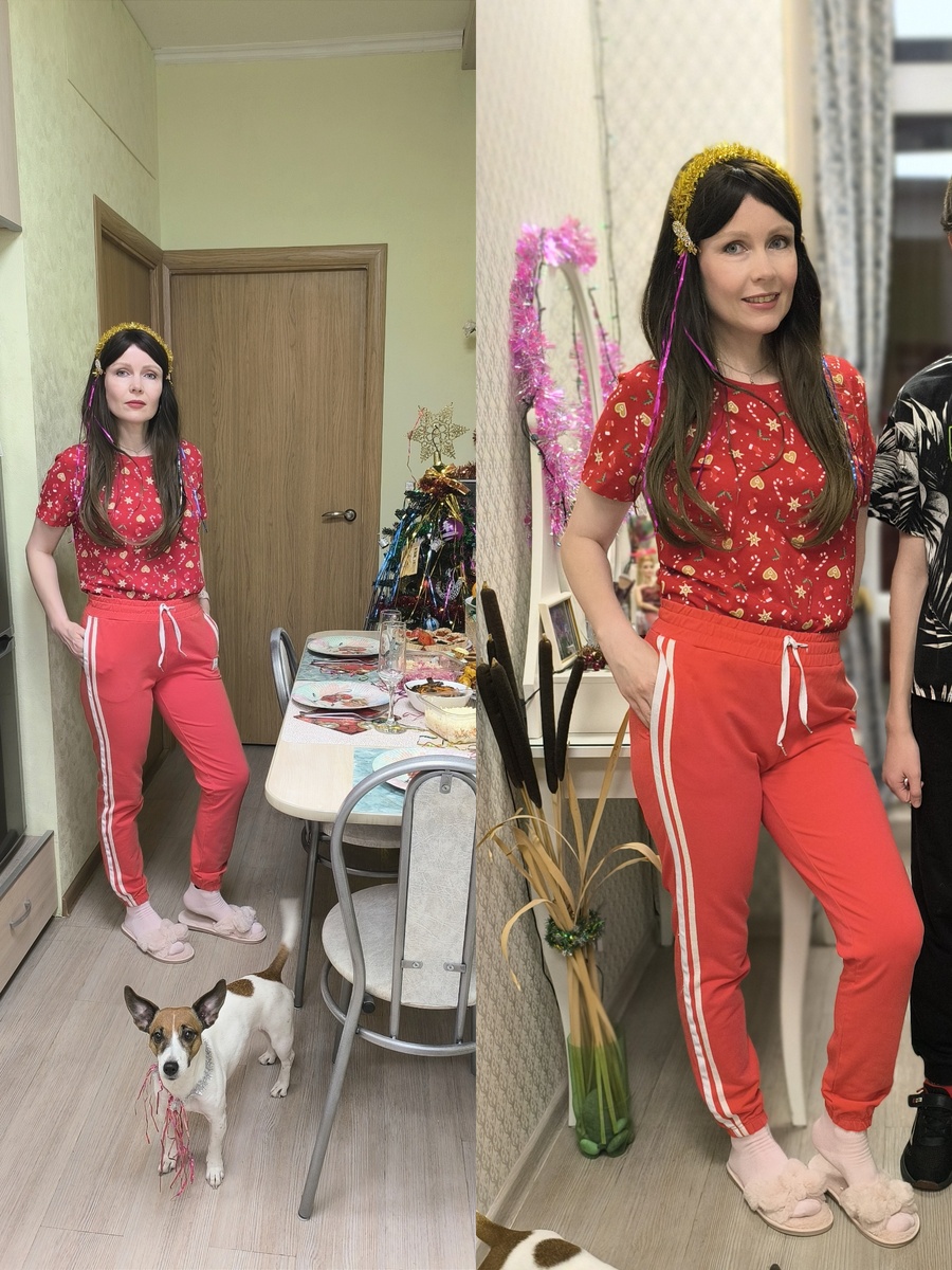 Тапочки и футболка из СИН. Встреча НГ 2025.