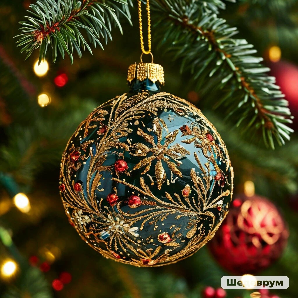 фото создано нейросетью: елочная игрушка