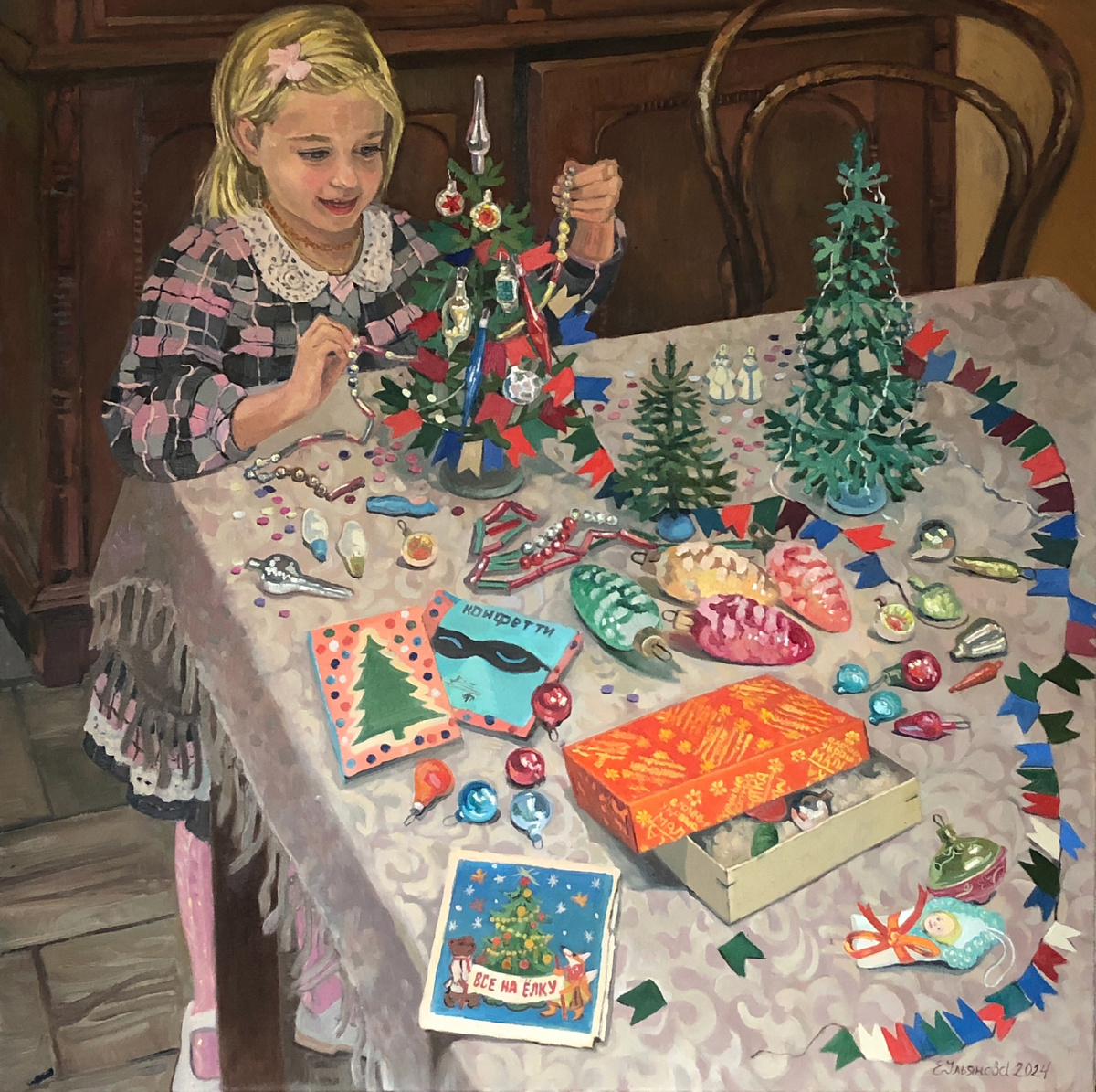 «Ёлочка-малютка», 2024, х.м, 90*90