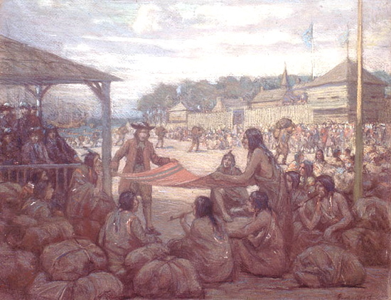 Монреаль в 1660-х годах. Художник Джордж Рид.