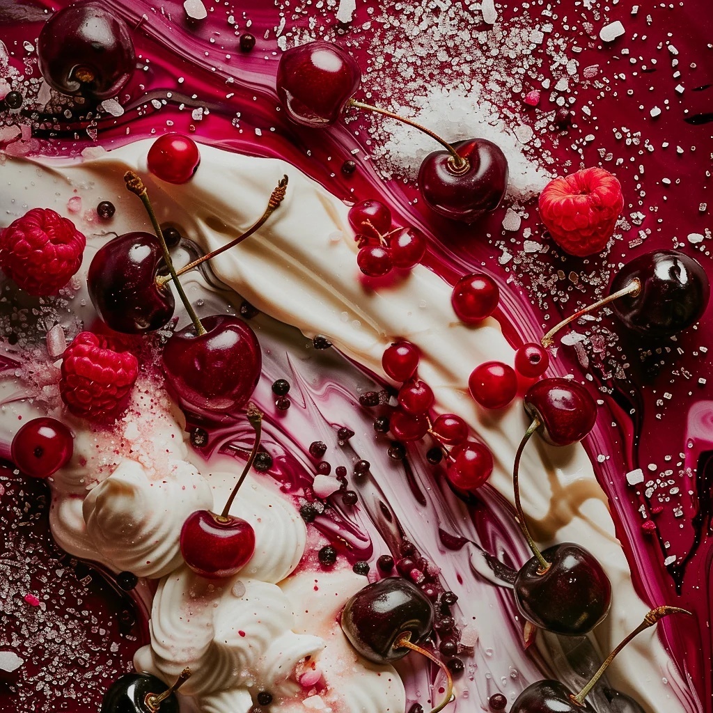 BERRIES & WHIPPED CREAM [ЯГОДЫ И ВЗБИТЫЙ КРЕМ]Нежный аромат, который начинается с пышной сладости спелых ягод и темной вишни, окутывая вас бархатистыми объятиями. В сердце раскрывается соблазнительная смесь взбитых ванильных сливок, соленой карамели и присыпки розового сахара, создающая десертное очарование. Экзотический иланг-иланг добавляет нотку цветочной элегантности, а база из богатых древесных нот, теплой амбры и бобов тонка придает аромату дымную, неотразимую теплоту.

Вдохновлен Simone Andreoli’s Vicebomb
