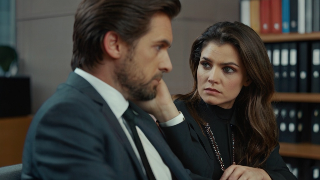 Мужчина и женщина в офисе. Фото.