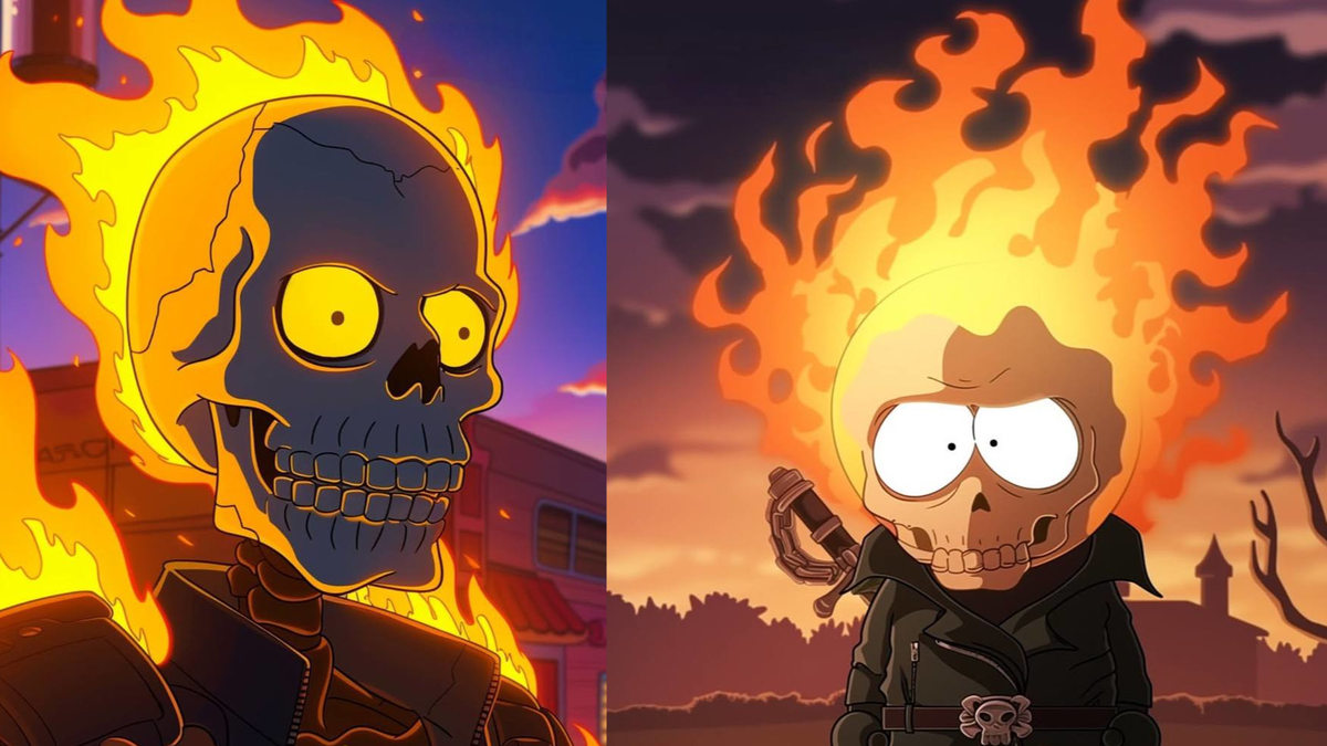 Нейросеть превратила Призрачного гонщика в героя известных мультиков