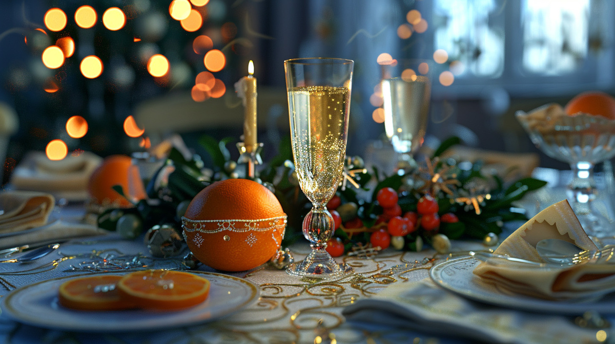 Мандарины и шампанское дарят нам вкус Нового года