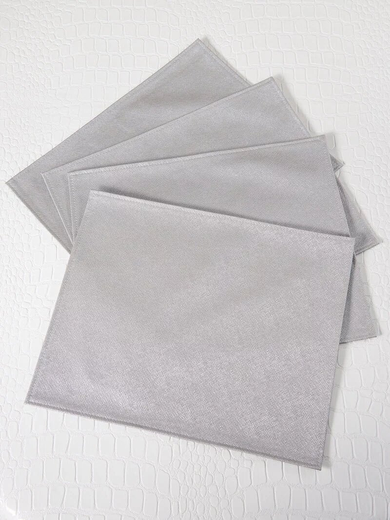 Салфетка из экокожи Серая с блестками