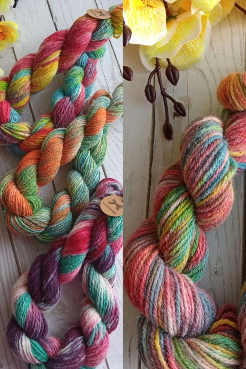 Мой первый опыт, окрашивания пряжи. Фото автора канала.