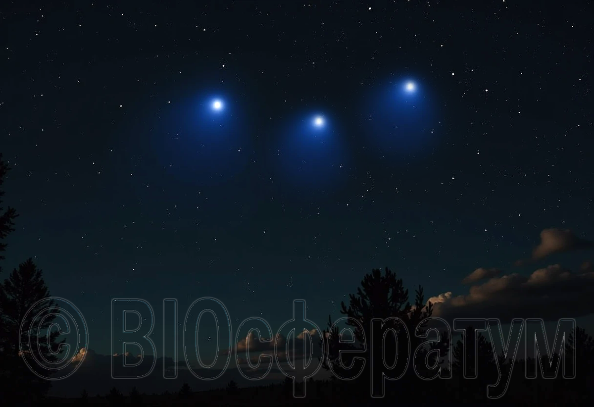 Мужчина заметил в небе три огонька.