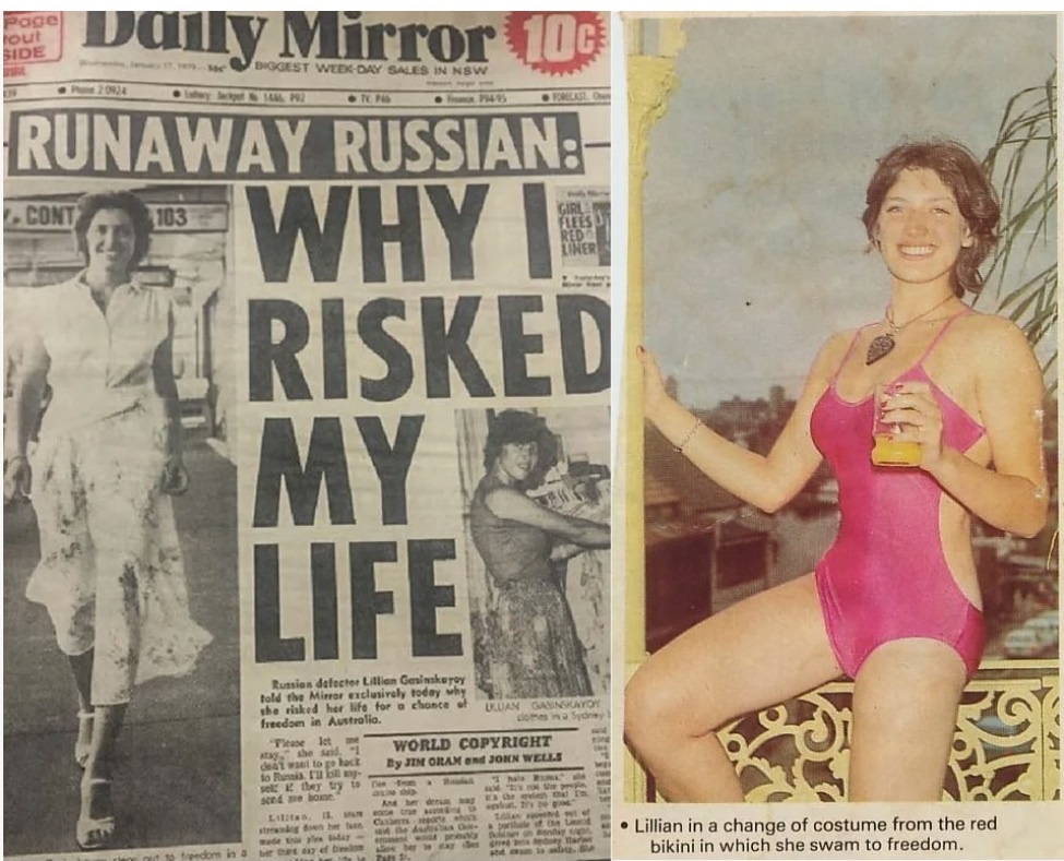 Заметка о Лили в австралийском журнале и тот самый красный купальник.