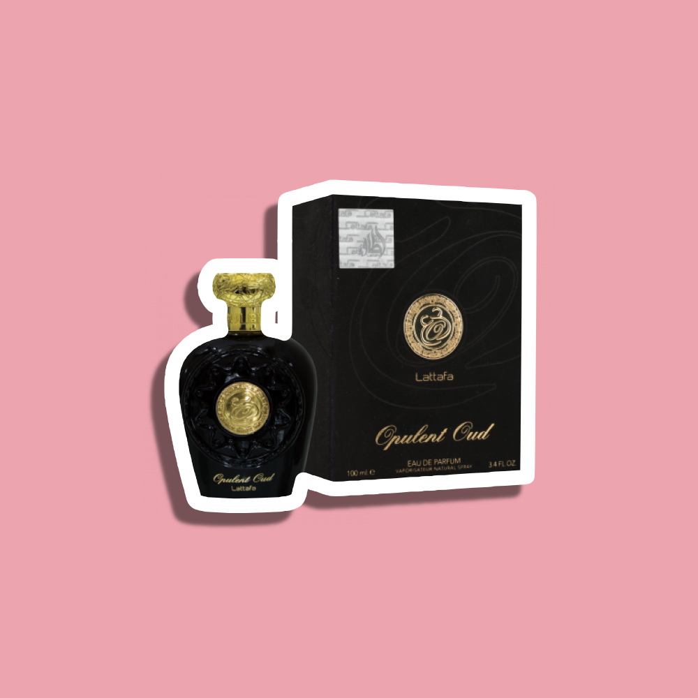 Упаковка и оформление аромата Opulent Oud от Lattafa. Иллюстрация автора.