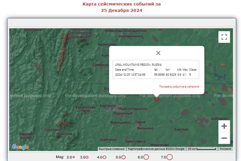    Сайт Международной системы мониторинга / Толчки 3,9 балла относятся к разряду сильных