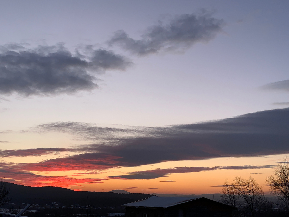 закат в г. Миасс, Челябинская область