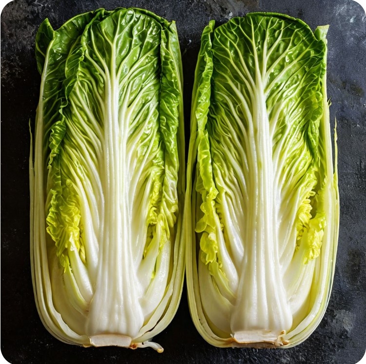 Пекинская капуста разрезанная вдоль на две части