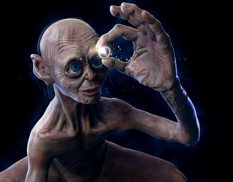 Голлум, фанарт.