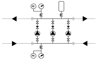 Принципиальная схема насосной установки повышения давления ANTARUS 2.0.