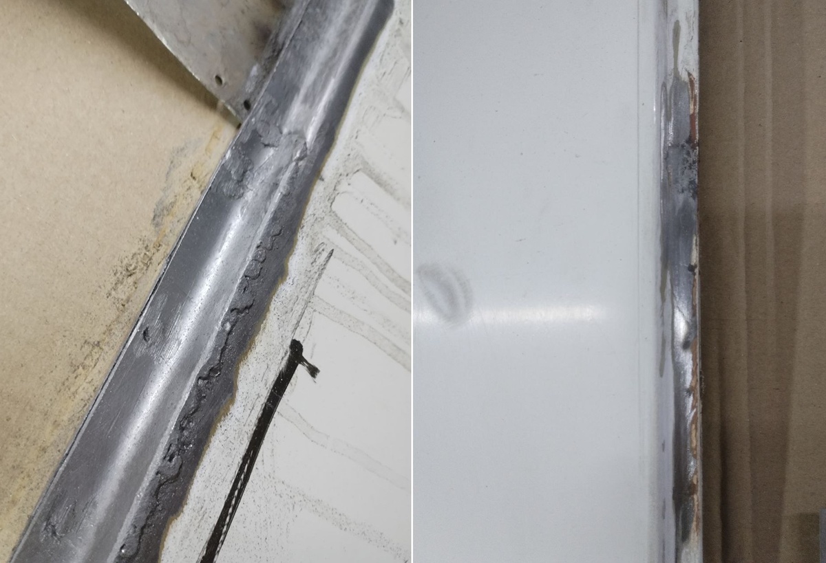 Зачищаем стыки и обрабатываем цинковым спреем