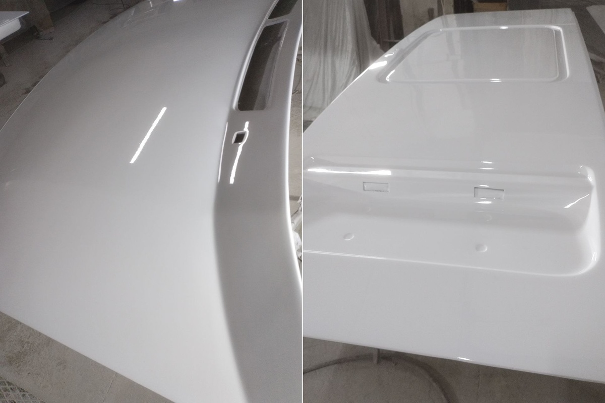 Окрашенные пластиковый капот и задняя распашная дверь