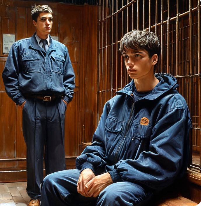 В помещении суда за решёткой сидел один худощавый, но “жилистый” паренёк. Коротко, но по-модному стриженный, симпатичный на вид, в опрятной одежде “спортивного” стиля.