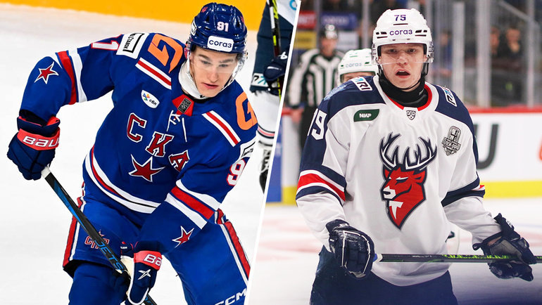    Иван Демидов и Никита Артамонов.ХК СКА Global Look Press