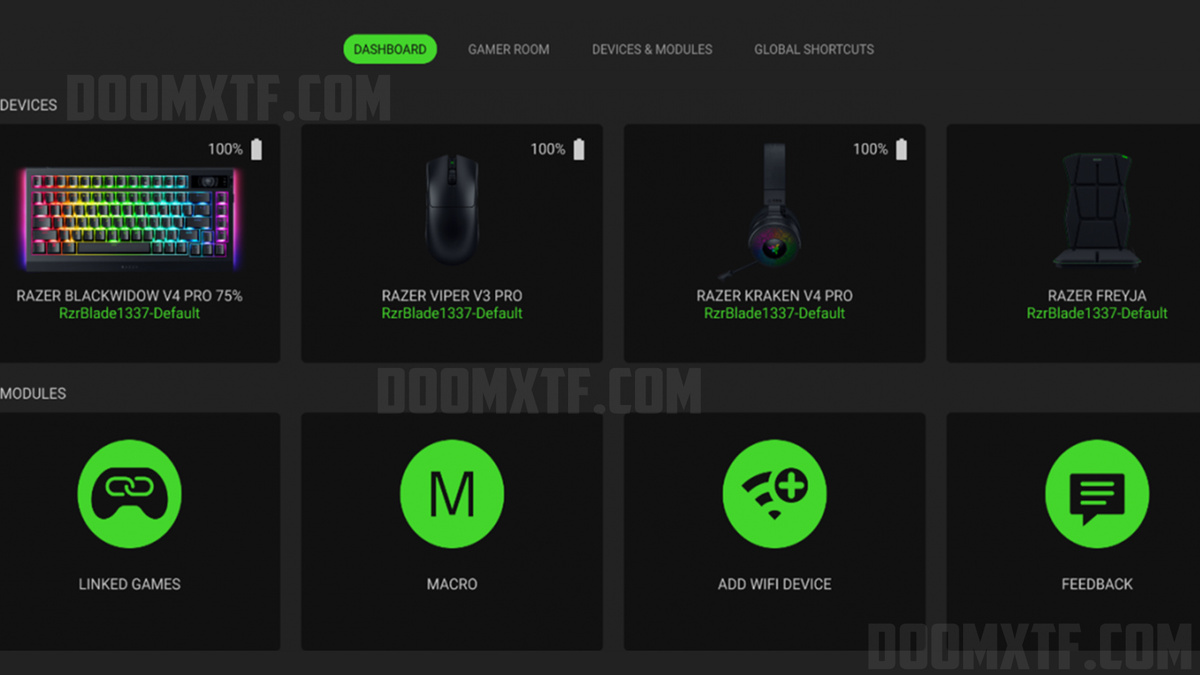 Пример программы Razer Synapse 4.