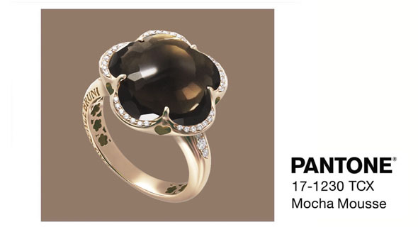 Кольцо Pasquale Bruni Bon Ton из розового золота с дымчатым кварцем и бриллиантами