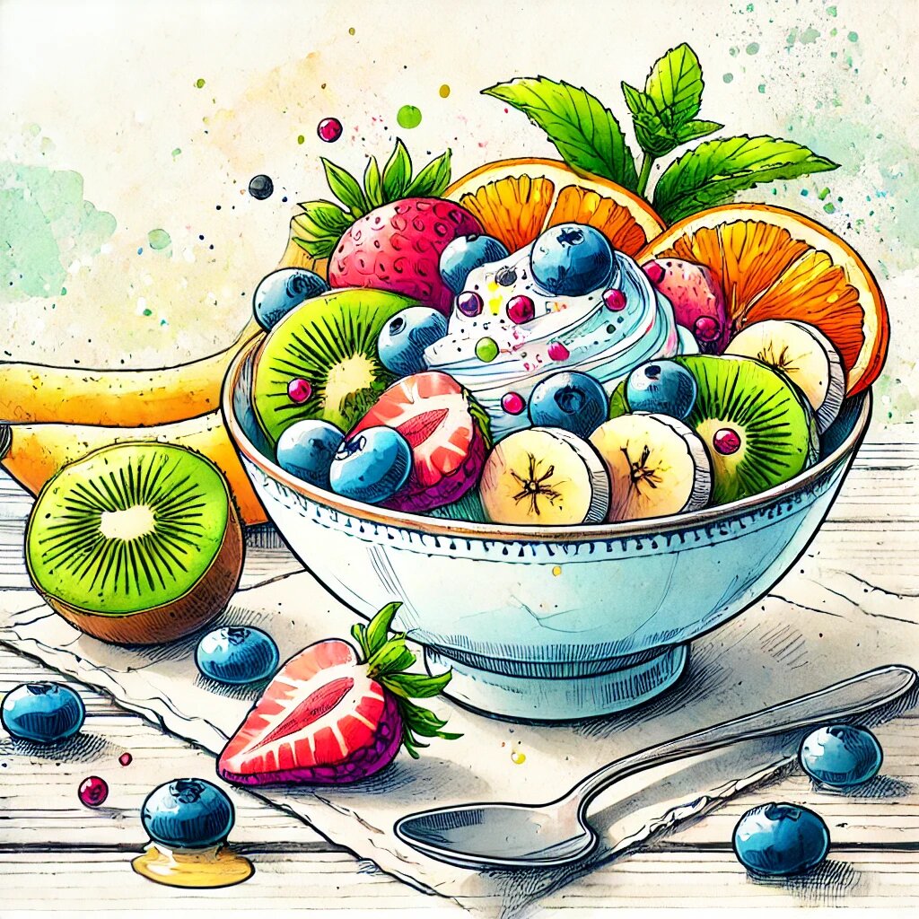 Фруктовый салат с йогуртовой заправкой