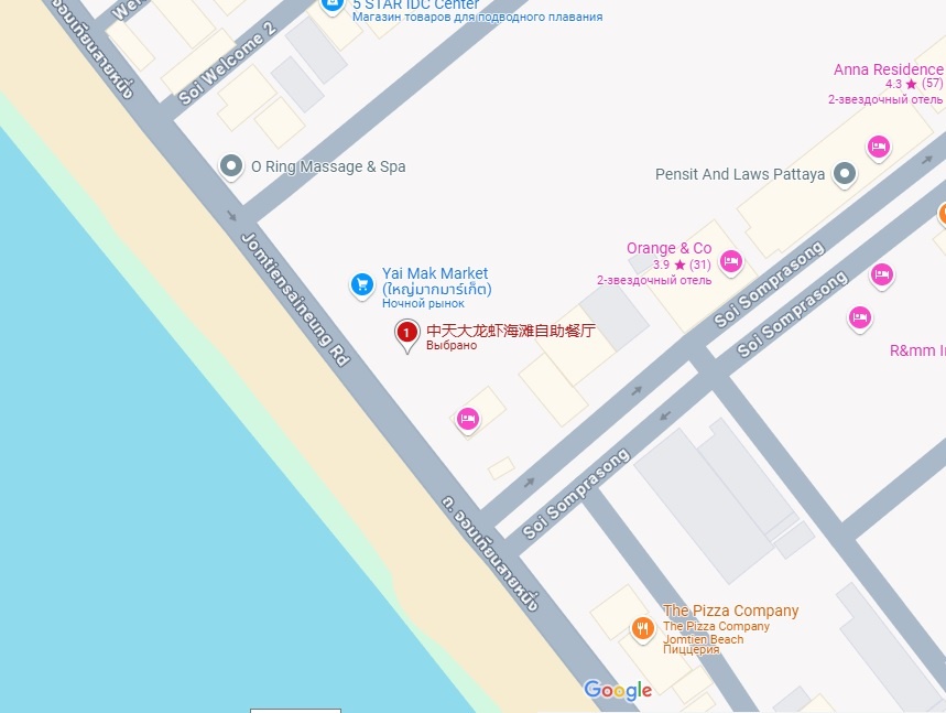 На карте номер 1. Координаты 12.883415593765953, 100.88052064906347