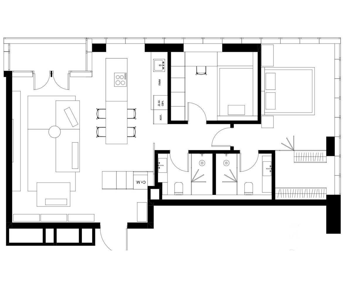Пример нестандартного планировочного решения от студии The Lin