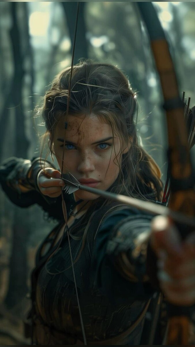 Смелая путница - девушка с мечом и луком