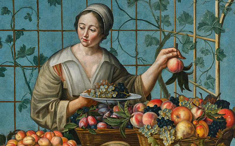 Продавщица фруктов, Луиза Муайон. Фрагмент работы. 