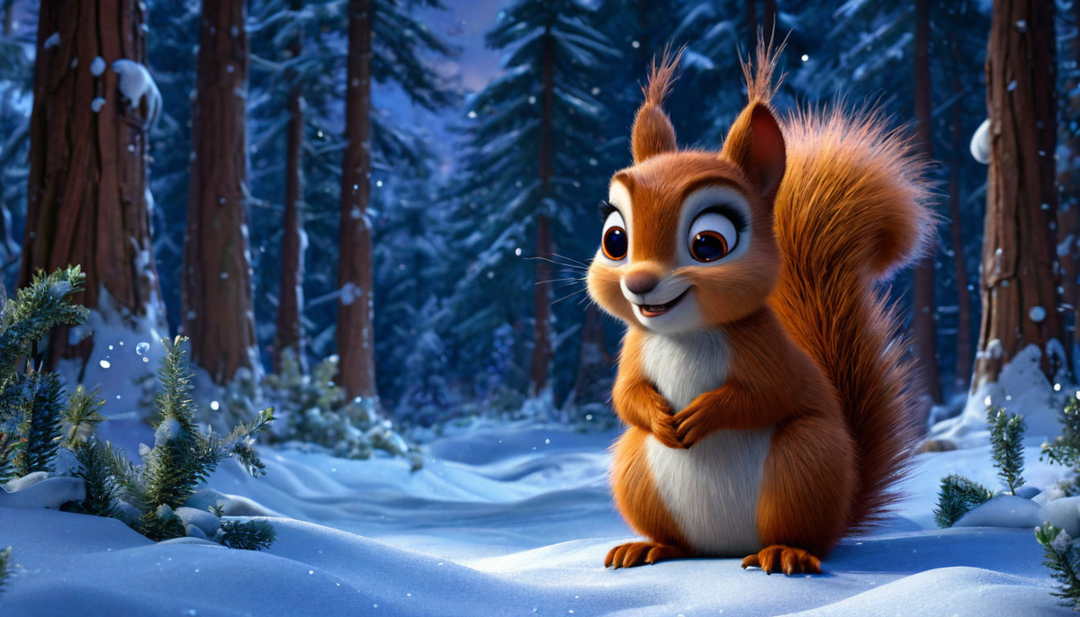 Белочка Ляля на прогулке