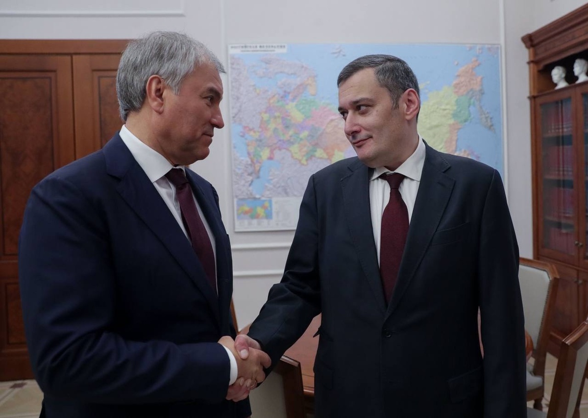    Врио губернатора Курской области провёл рабочую встречу с председателем Госдумы Вячеславом Володиным