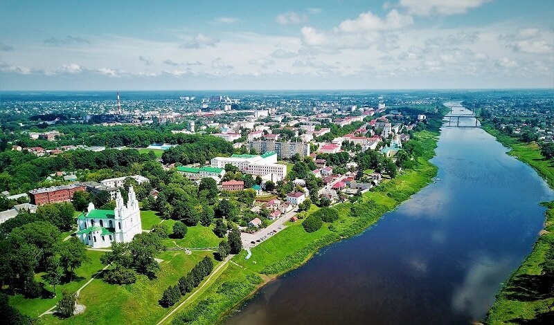 Вид с высоты на город Полоцк