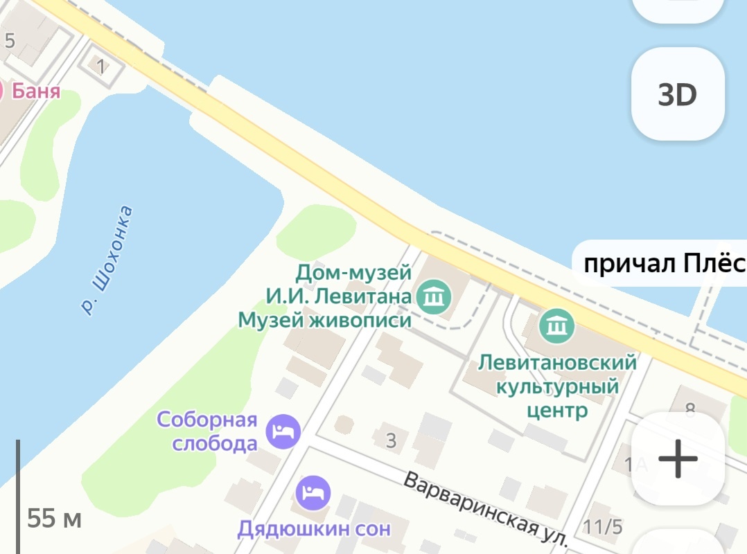 Расположение Мемориального дома-музея И. И. Левитана в Плёсе