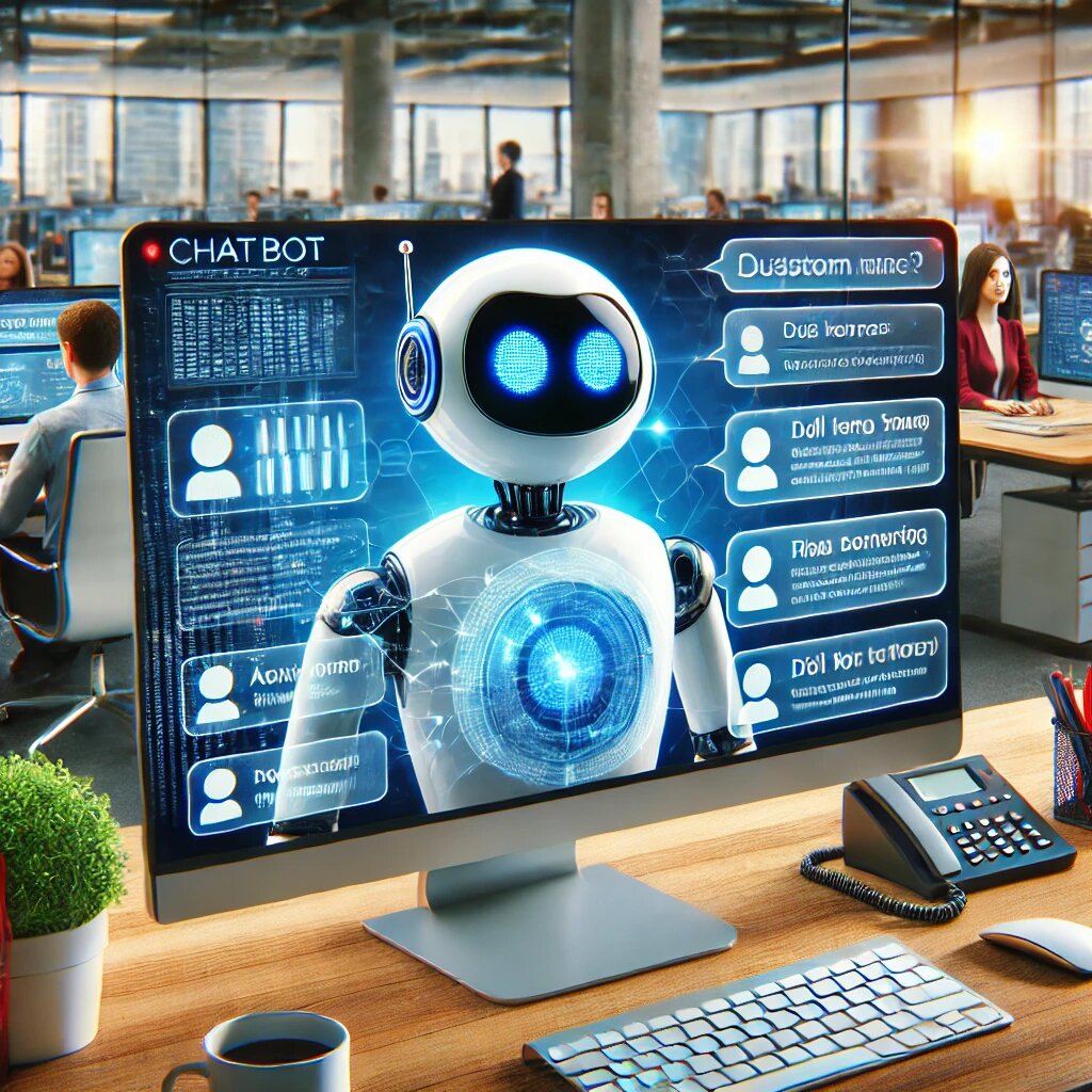 Чат-бот отвечает на запросы клиентов через компьютер