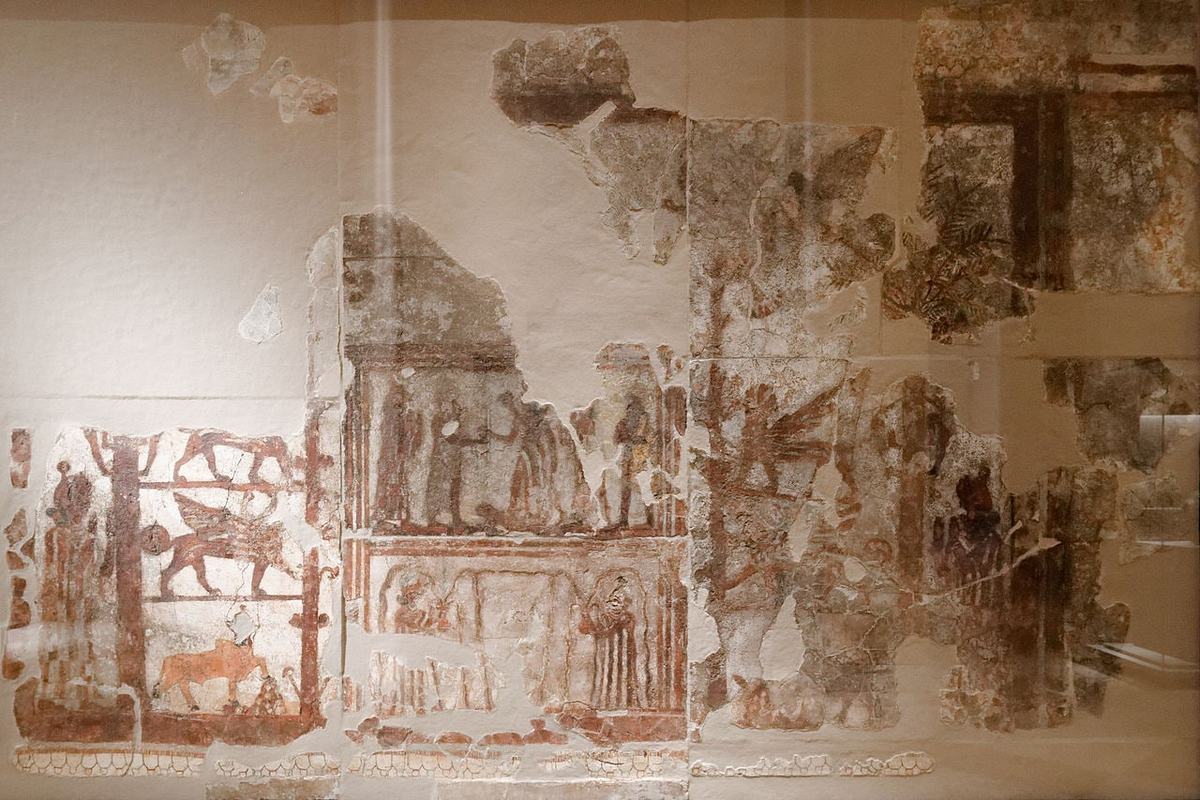 Фреска из дворца царя Зимри-Лима в Мари (Телль Харири)