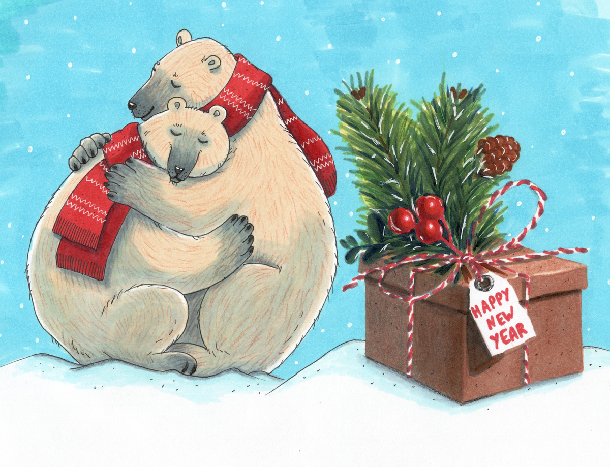 Порылась в своей новогодней рисовальной подборке