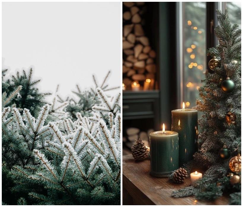 2. Хвойное и свечи.