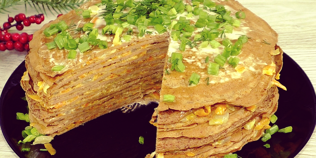 Закуска на любой праздник: печёночный торт - классический рецепт. Сочный, нежный, готовится быстро и просто