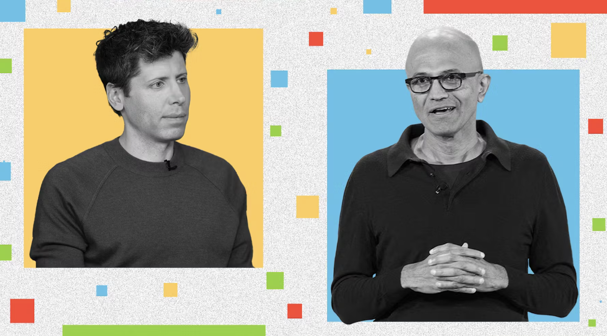    Сэм Альтман, глава OpenAI, и Сатья Наделла, глава Microsott