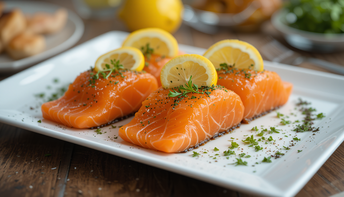 Закуска из копченого лосося с авокадо 