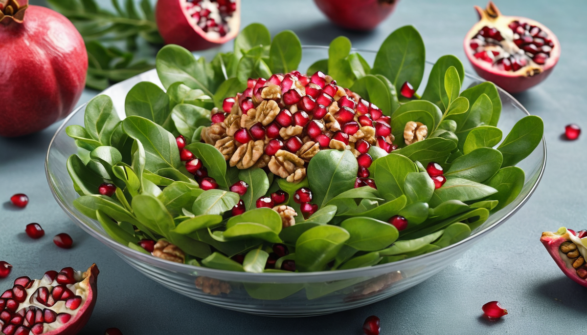 Салат с грецкими орехами и гранатом