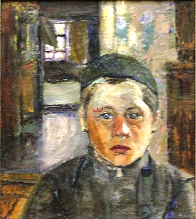 Голова татарского мальчика. 1917 год. Художник Давид Бурлюк.