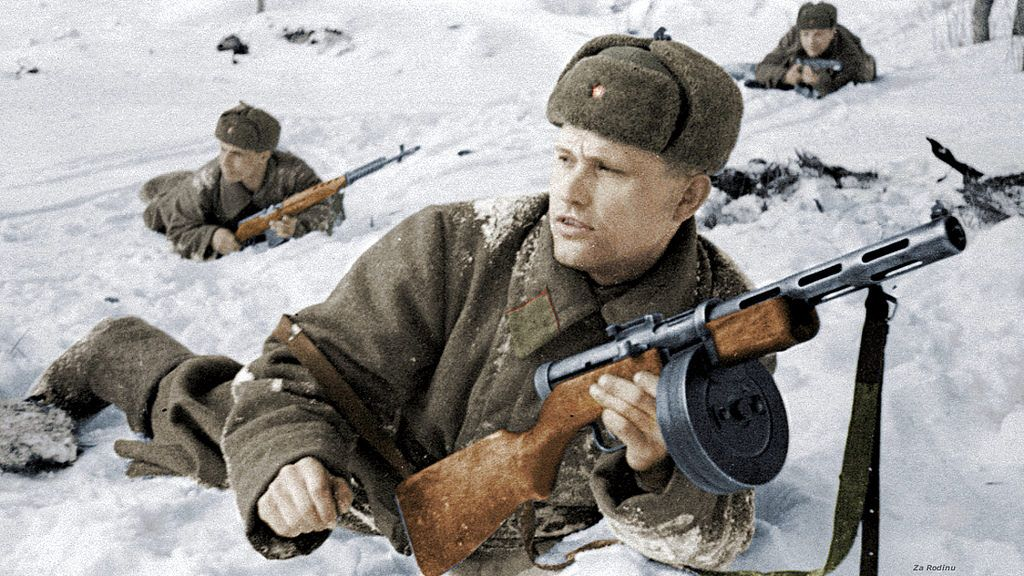 Красноармеец с ППД-40 