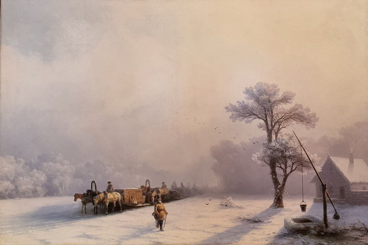 
Иван Айвазовский. «Зимний обоз в пути», 1857 год, Смоленский государственный музей-заповедник, Смоленск @ Public domain
