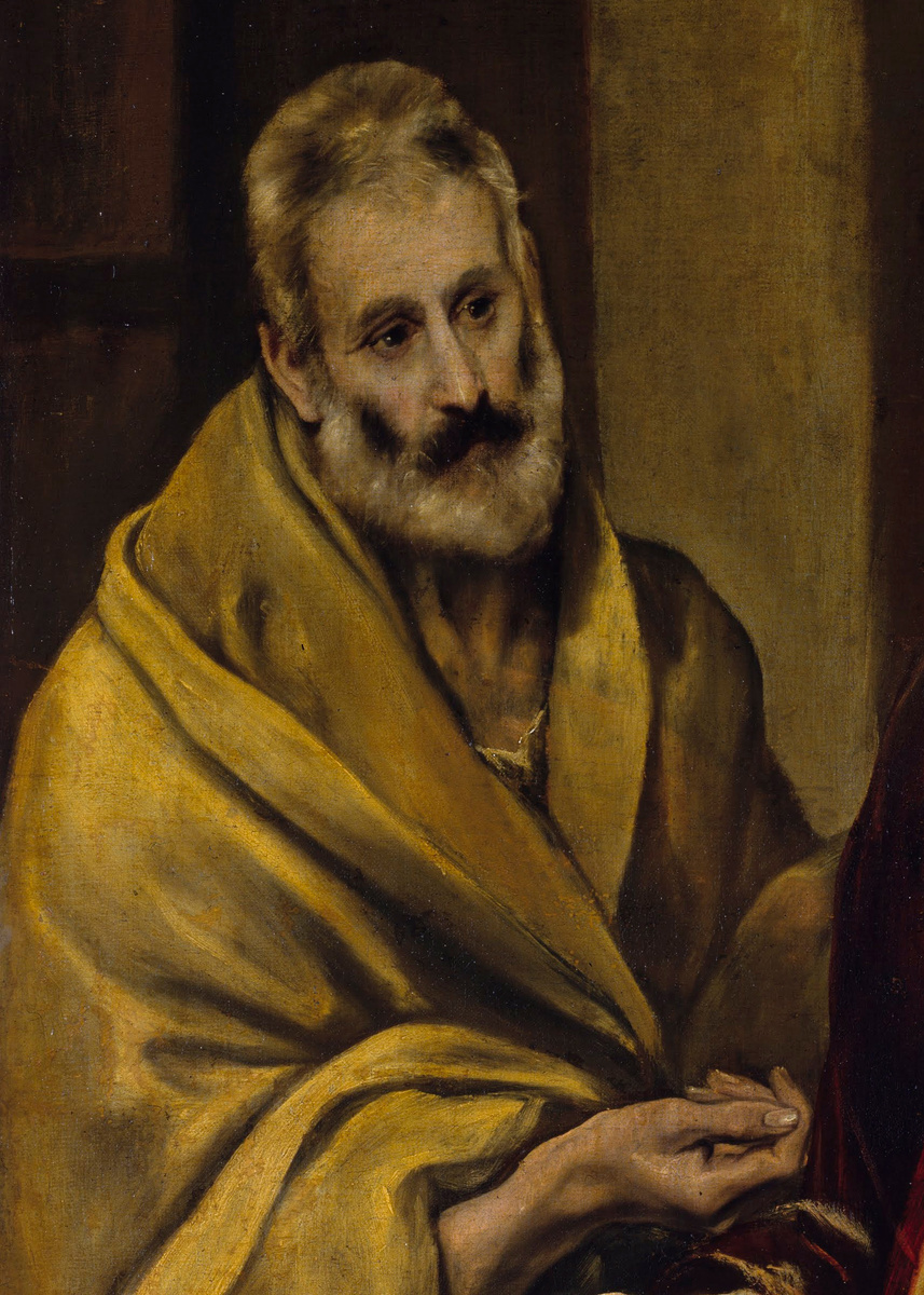 Эль Греко. Апостолы Пётр и Павел. Фрагмент. Испания, конец XVI века.